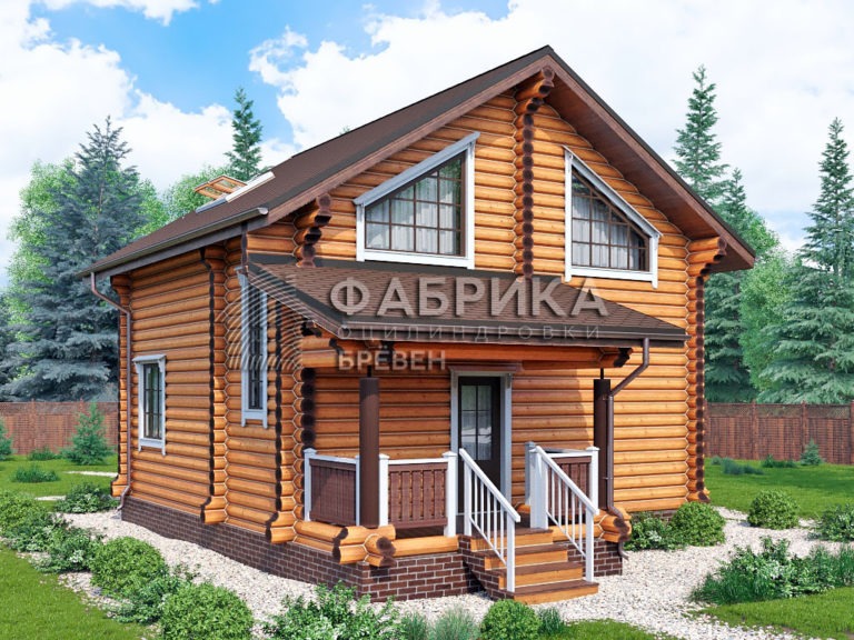 Проект коттеджа из бревна ДО-045