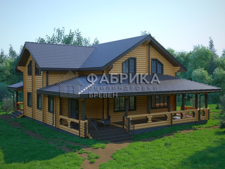 Проект коттеджа из бревна ДО-068