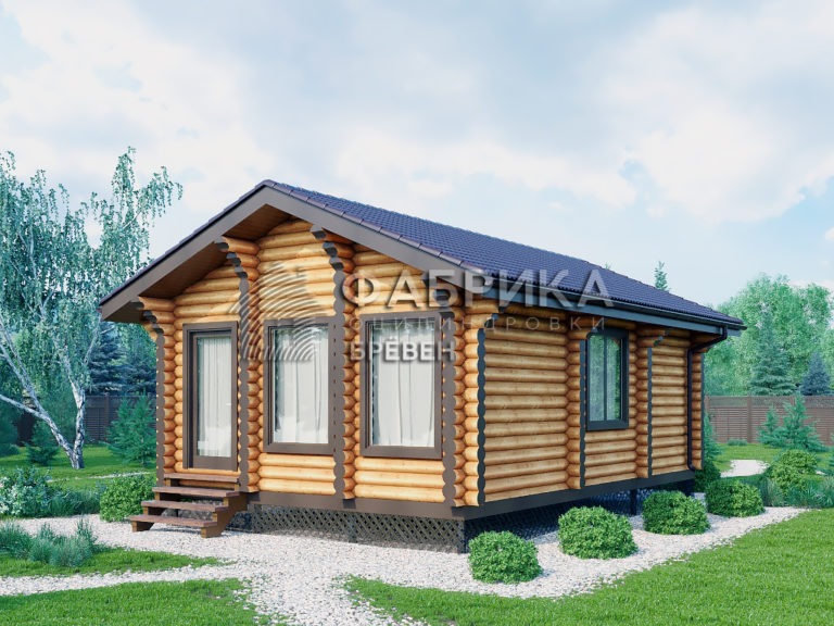 Проект бани из бревна Б-069