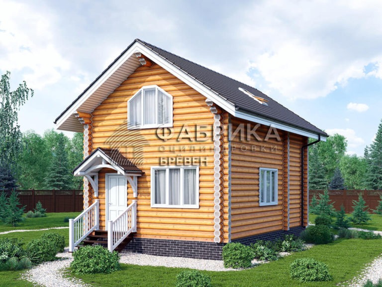 Проект бани из бревна Б-077